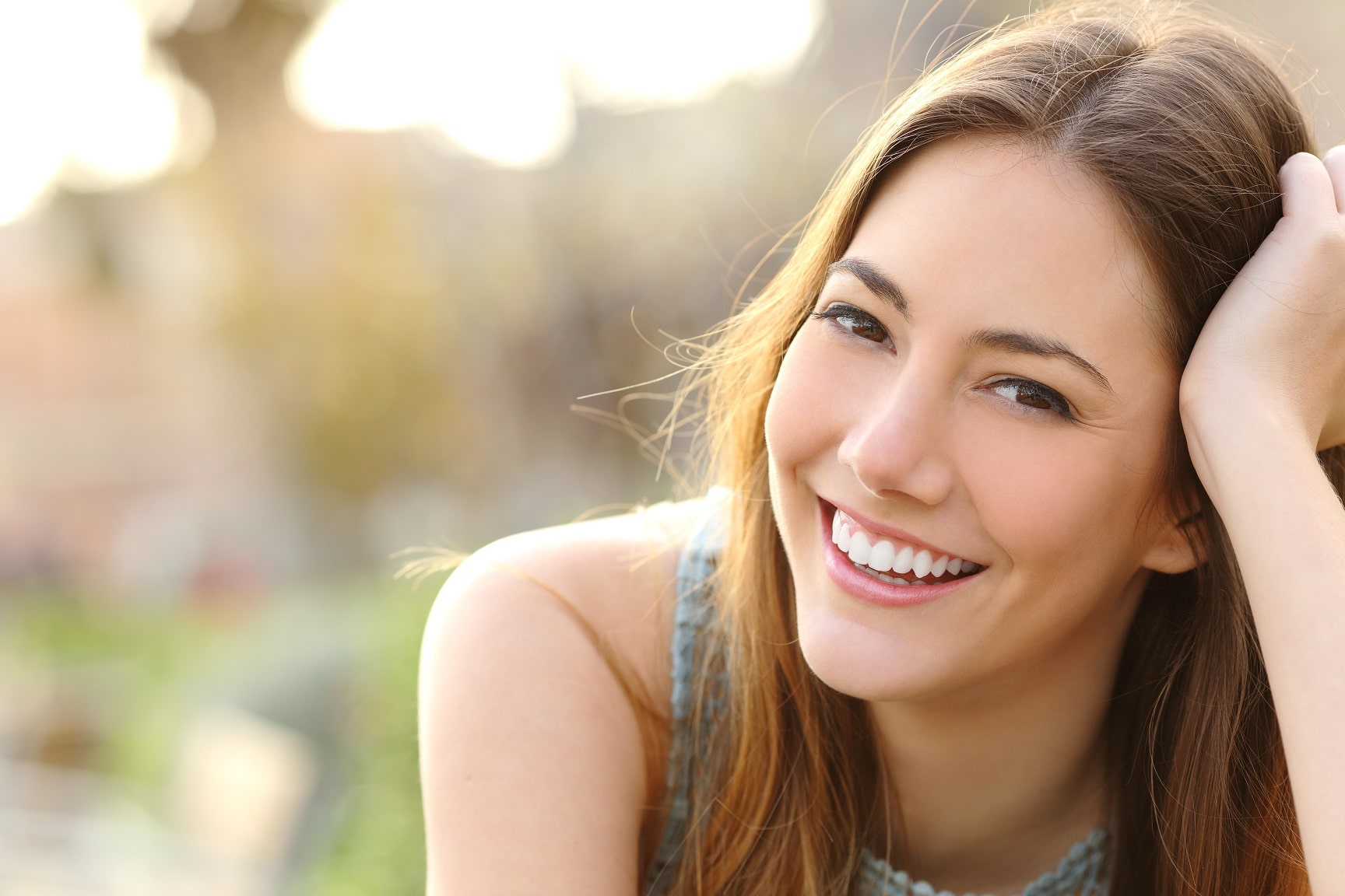 Woman Smiling Bright White Teeth